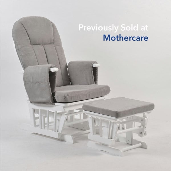 Kub Nursing Chair and Footstool - Mothercare Best Seller - White/Grey