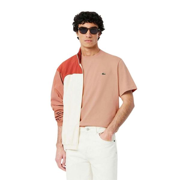 Lacoste Mens Embroidered Logo Cotton T-Shirt - Orange - 