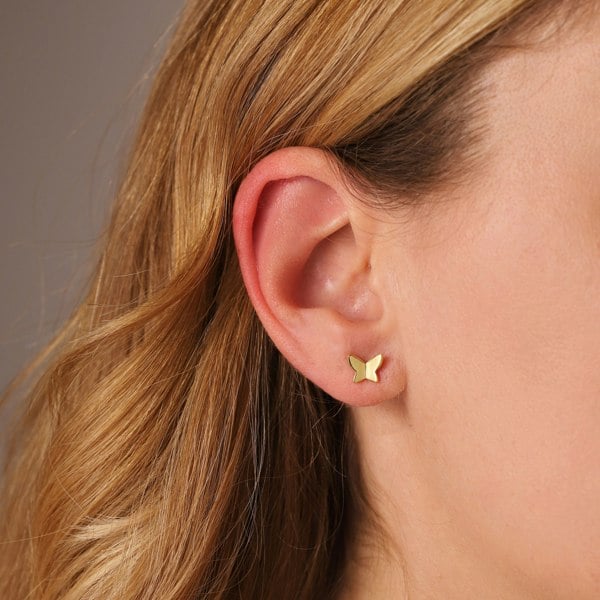 Gold Trip Butterfly Stud Earrings