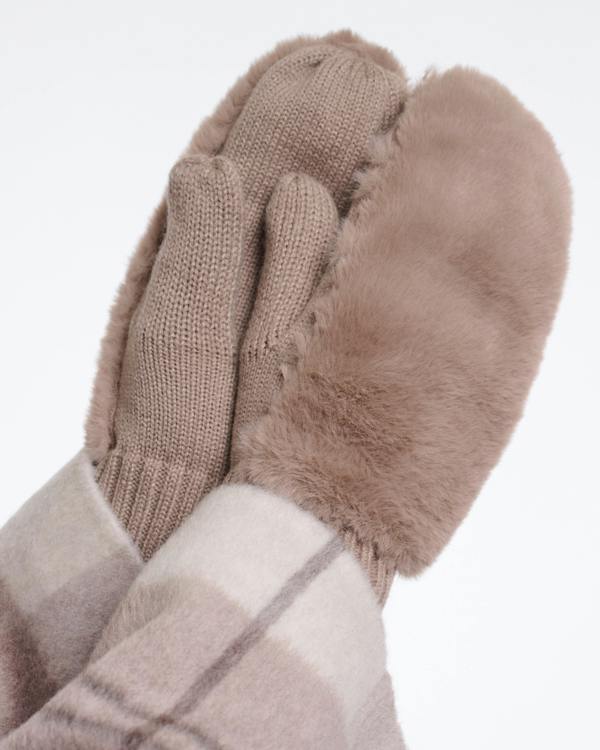 Rino & Pelle Oxo Womens Faux Fur Gloves - Mocha Latte | CHO | Designer Womens Faux fur gloves