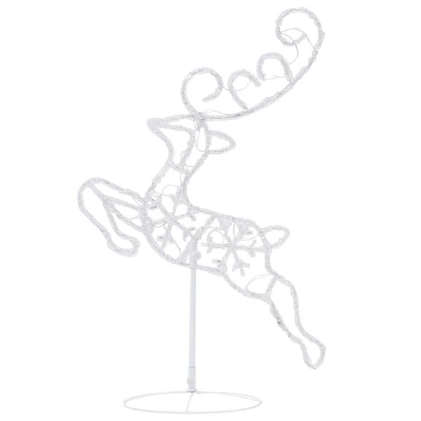 Berkfield Acrylic Christmas Flying Reindeer&Sleigh 260x21x87cm Warm White