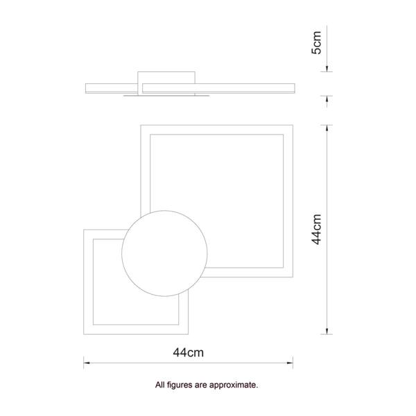 COSYLYTE Miles Double Square Integrated LED Ceiling Light