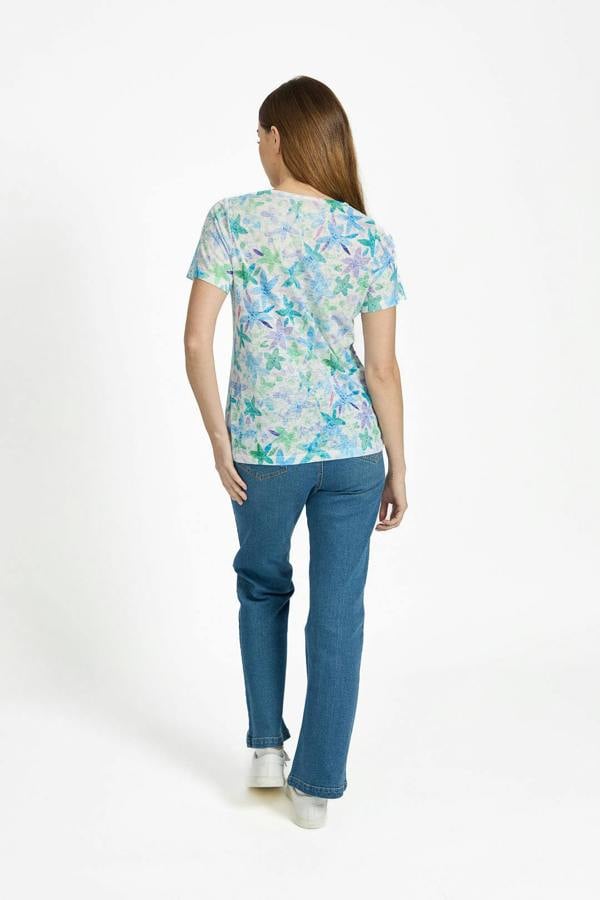 Mudflower Leaf Embellished Burnout Top