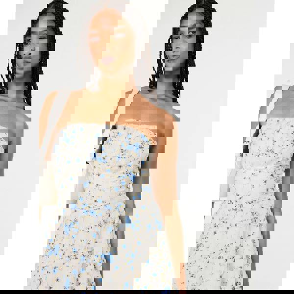 Pink Vanilla Tie Back Ditsy Bandeau Playsuit