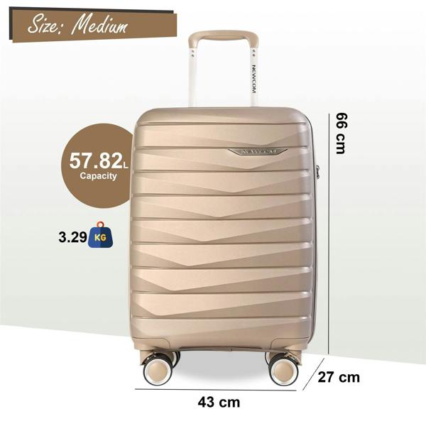 Infinity Luggage Strong Hard Shell TSA Suitcase Set 8 Wheel Cabin Luggage Holiday Travel Case