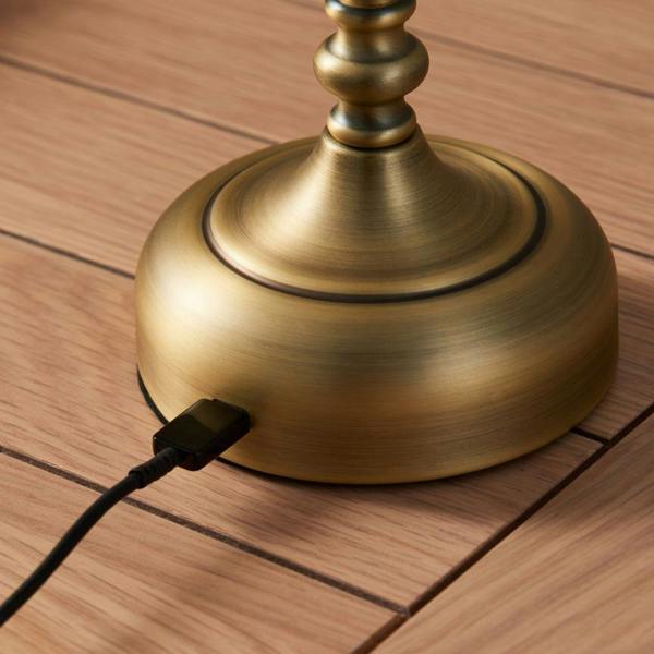 Fable Antique Brass LED Rechargeable Touch Table Lamp