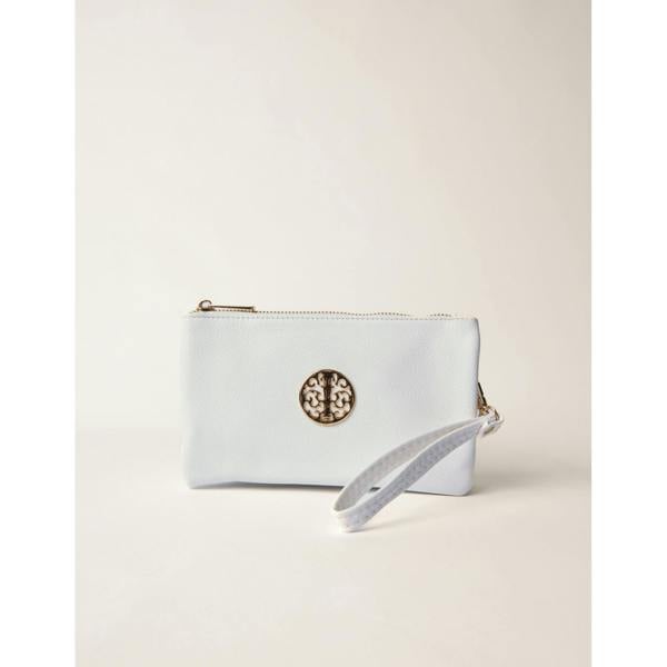 Blue Vanilla Detailed Zip Up Purse With Detachable Strap