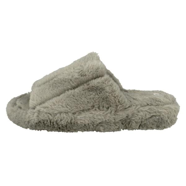 Spot On Ladies Spot On Faux Fur Stripe Detailed Sliders X2119