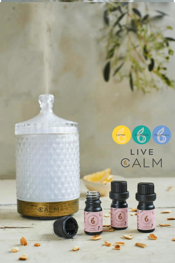 B Calm Aroma Diffuser with our Live Calm Oil Set - Energy & Immunity Boost