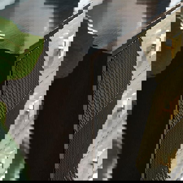 IS9123 Storage Sideboard, Oak & Gold-Weilai Concept-Weilai Concept