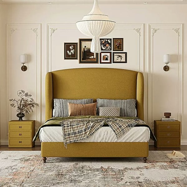 Amara Wingback Double Bed, King Size-Weilai Concept-Weilai Concept