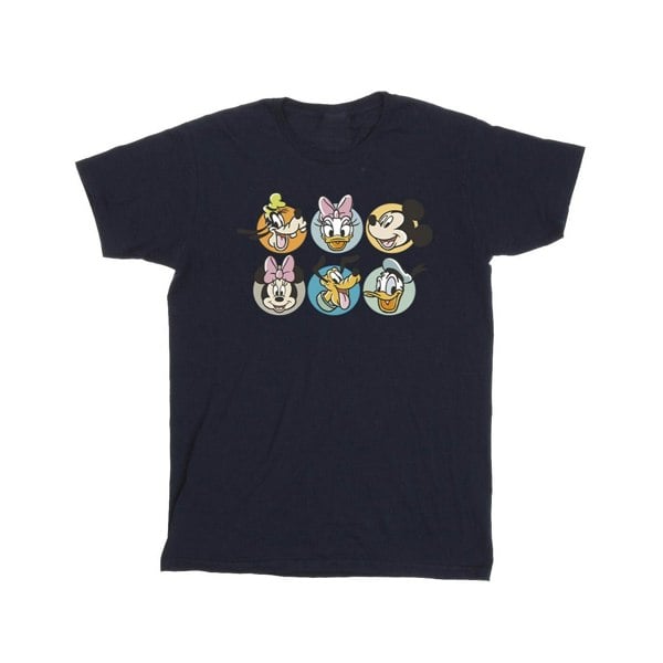 Disney Mens Mickey Mouse And Friends Faces T-Shirt - Navy Blue