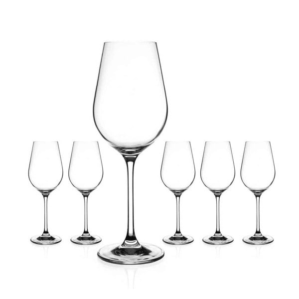 Diamante Auris White Wine Glasses - Set of 6