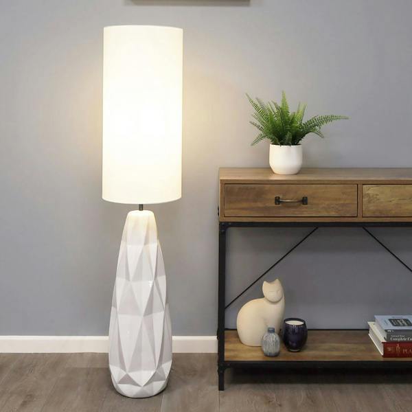 Pagazzi Lighting Skova White Ceramic Floor Lamp