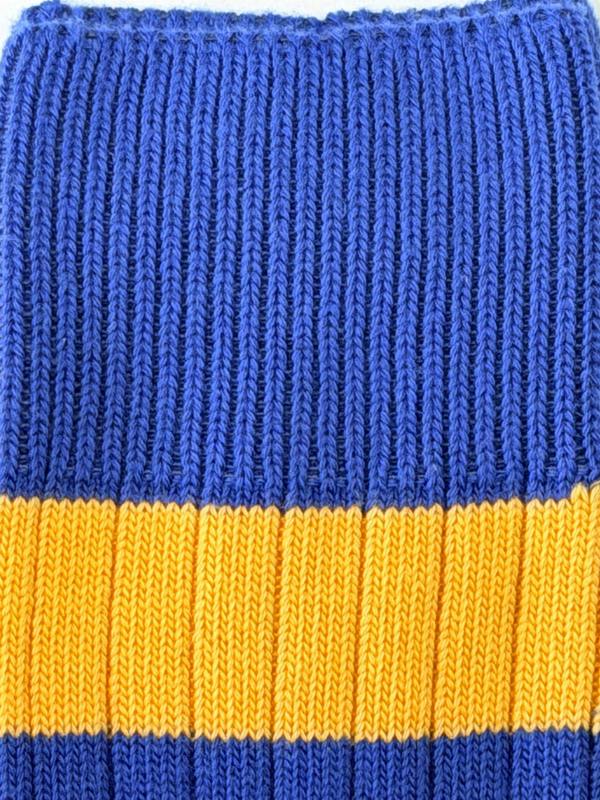 Jemsox Men's Twin Pack Rugby Socks – Blue & Yellow Stripe