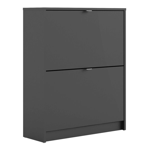 Wyld Haus Prague Black Shoe Cabinet 2 Flip Down Doors