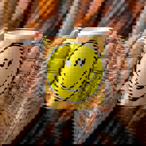 Checkerboard Checkmate Smiley Mug in Marmalade - Love Frankie