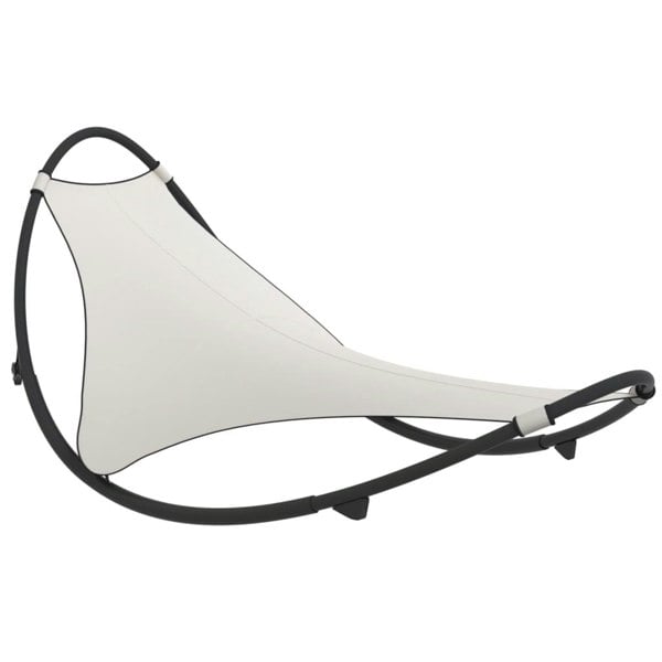 Berkfield Rocking Sun Lounger with Wheels Steel & Textilene Fabric Cream