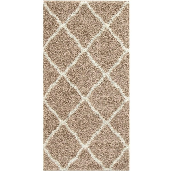 Moroccan Design Thick Shaggy Area Rugs Beige