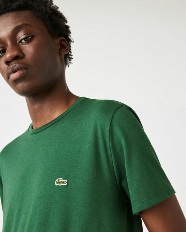 Lacoste Mens Crew Neck Pima Cotton Jersey T-Shirt - Green 132