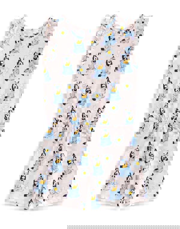 Bluey Girls Pink Character AOP Sleeveless Playsuit