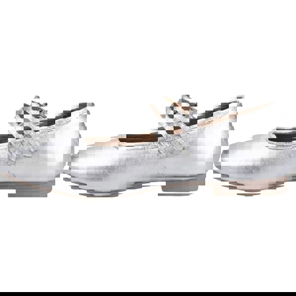 Hush Puppies Nancy Mary Jane Leather Women's Silver Flats