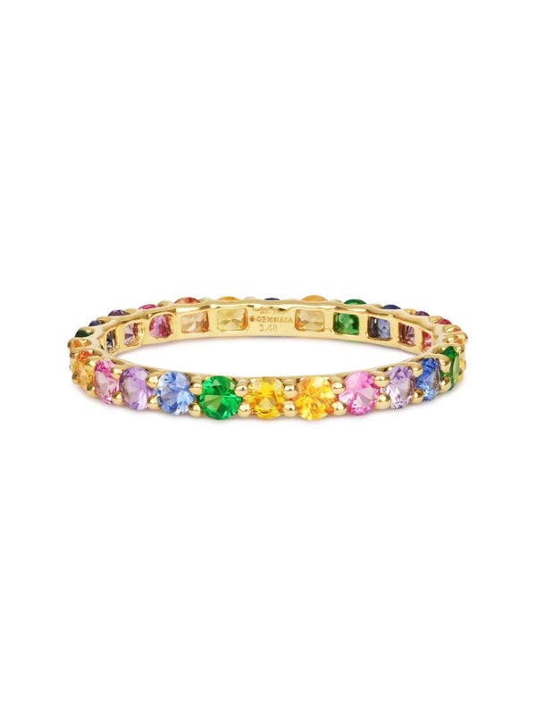 Gemdaia Rainbow Sapphire Eternity Ring - Skinny