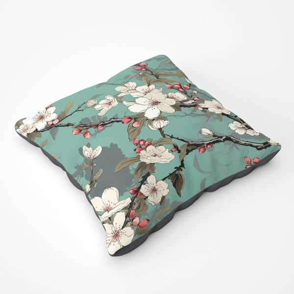 Warren Reed Pink Blossom Asian Design Floor Cushion