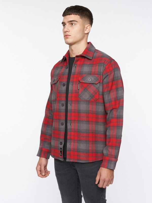 Duck and Cover Willington Overshirt Red Check