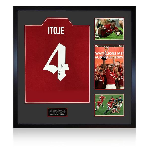 Maro Itoje Signed British & Irish Lions 2025 Shirt Elite Frame
