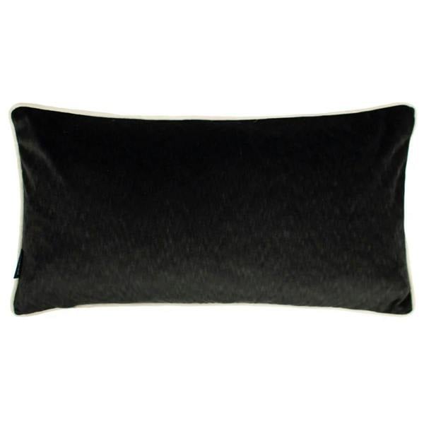 Paoletti Torto Velvet Rectangular Cushion Cover - Black/Ivory - 