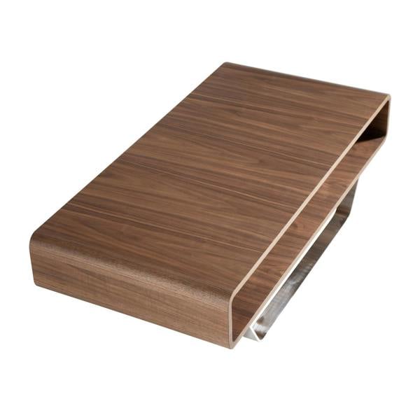 Angel Cerdá Rectangular Coffee Table Walnut and Chrome-plated Steel 2002