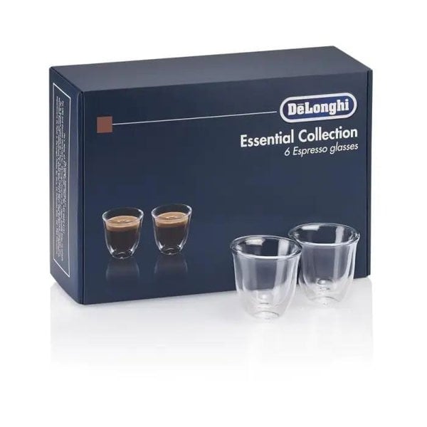 De’Longhi De'Longhi DLSC300 Double Wall Espresso Glasses Pack of 6 Clear