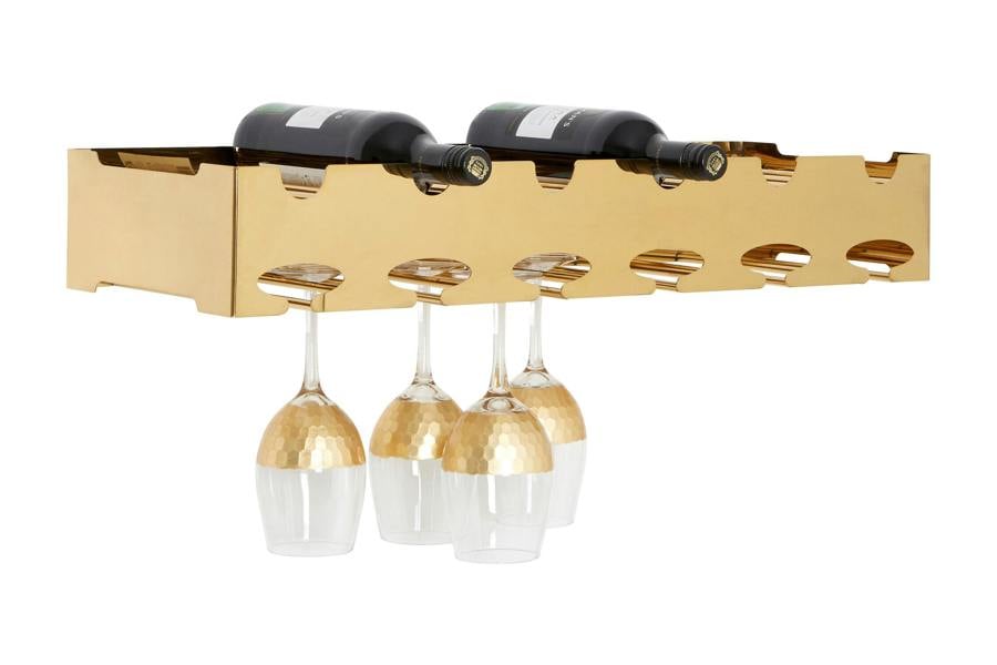 Interiors by Premier Novo 6 Bottle Gold Finish Wine Rack