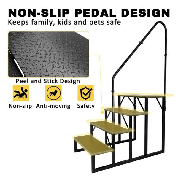 4 Step Ladder for Campervan/Caravan/ RV/ Hot Tub/ Pool with Handrail OLPRO Extra