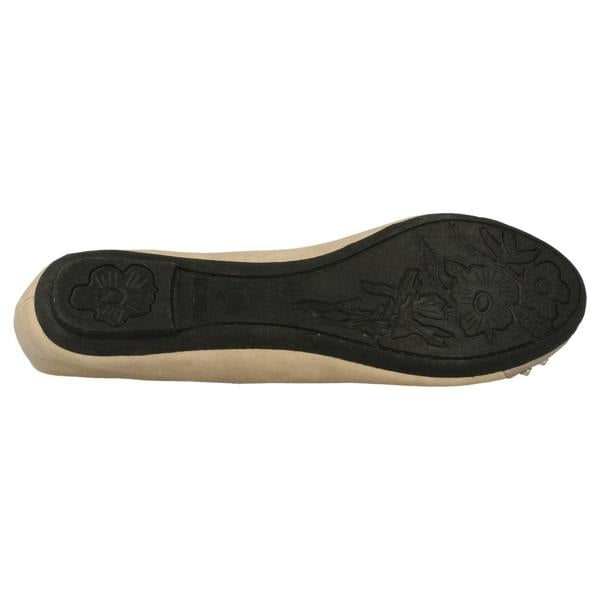 Spot On Ladies Spot On Flat Casual Ballerina Studded Metal Toecap