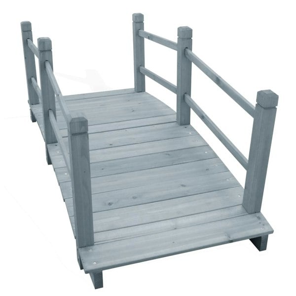 Berkfield Garden Bridge Grey 140x60x56 cm Solid Firwood
