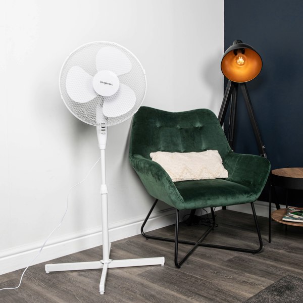 Samuel Alexander 1.19m Indoor Oscillating Electric Standing Cooling Fan in White