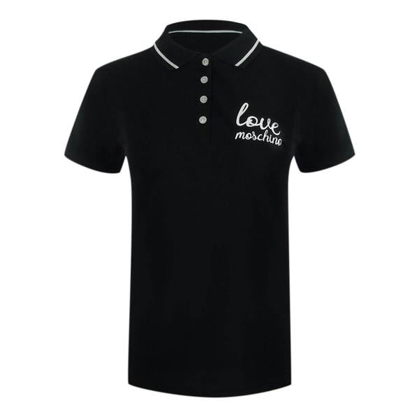 Moschino Love Moschino Signature Logo Black Polo Shirt