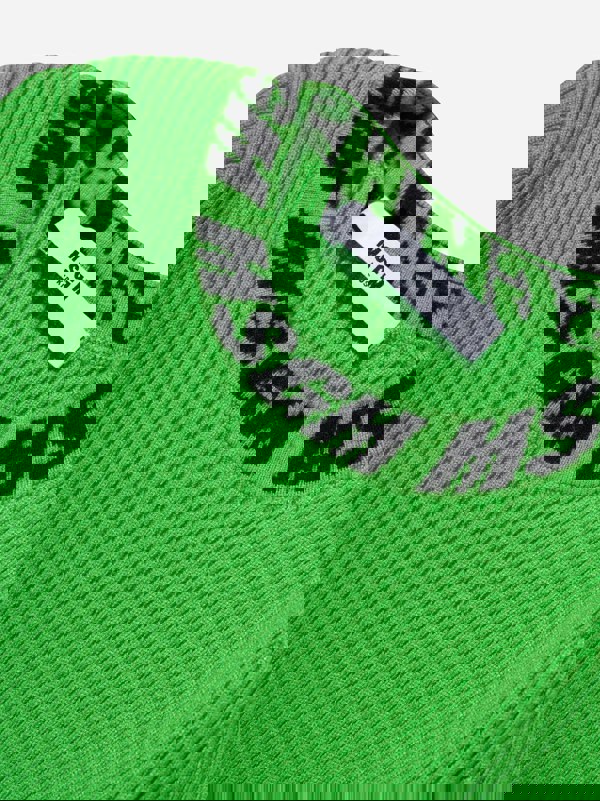 MSGM Girls Rib Knitted Turtleneck Jumper in Green