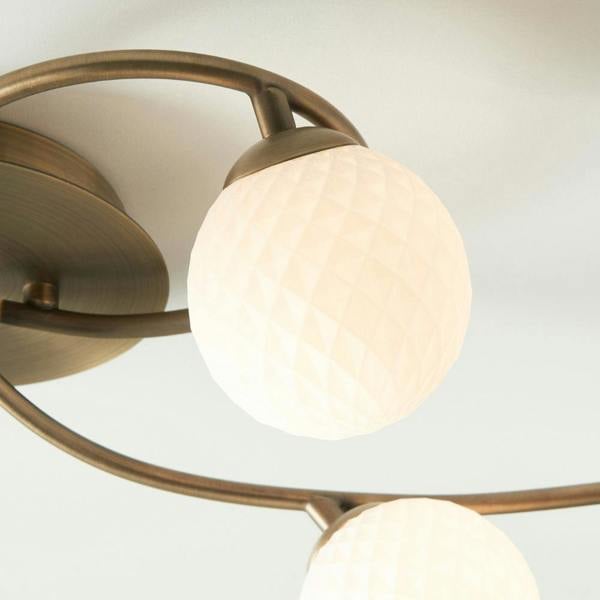 Pagazzi Lighting Jaymie 6-Light Antique Brass Semi-Flush Ceiling Light