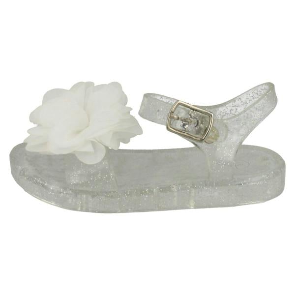 Spot On Girls Spot On Flat Jelly Flower Trim Mule
