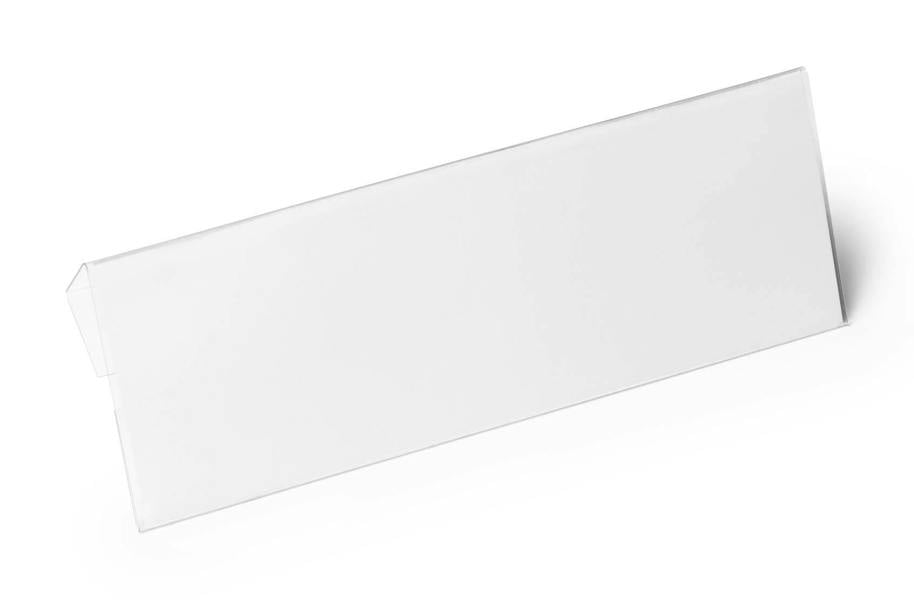 Durable Clip-On Ticket Label Holder Document Pocket | 10 Pack | 210 x 74mm