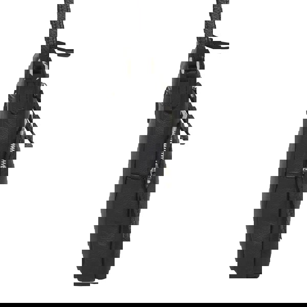 Assots London 'AGATHA' Black Real Soft Pebble Grain Leather Crossbody Bag