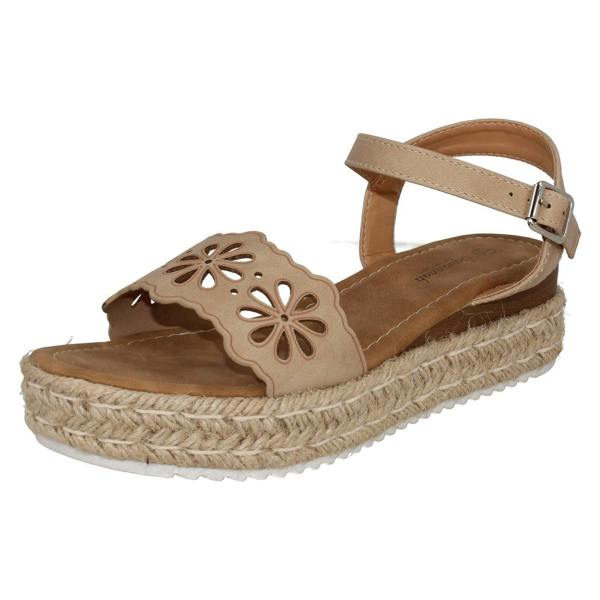 Savannah Ladies Savannah Mid Wedge Heel Wide Fit Sandals F12041