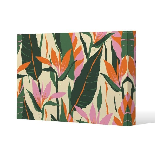 Benjamin Tate Design Jungle Plants Slim Style Canvas Print  90x120cm , 15mm Slim Real wood.