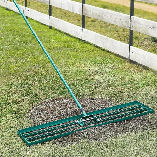 Gr8 Garden Heavy Duty Lawn Levelling Rake 114x25cm Soil Top Dressing Tool