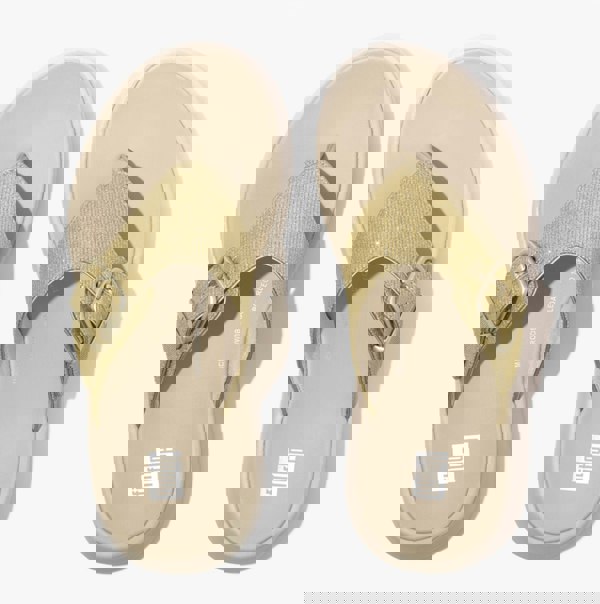 FitFlop F-MODE BUCKLE SHIMMERLUX FLATFORM Womens Toe Post Platino