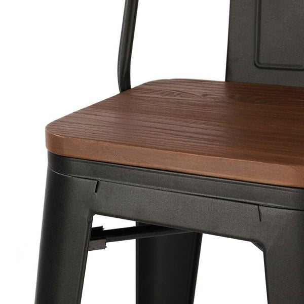 Set of 2/4 Metal Wooden High Bar Stools for Kitchen Bar Stools Living and Home