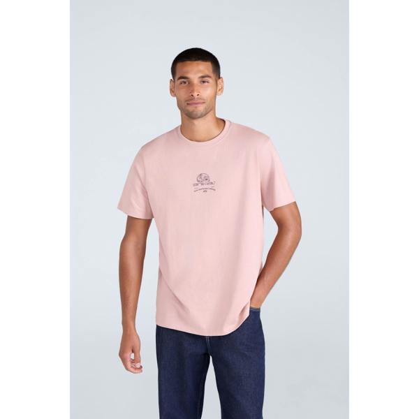 Animal Mens Chase Graphic Print Organic T-Shirt - Pink